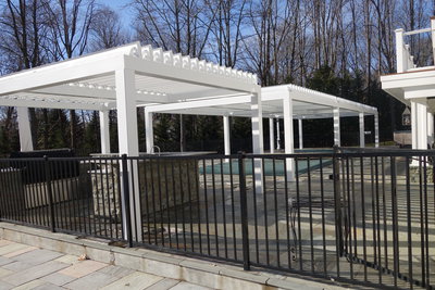 Two pergolas in white color