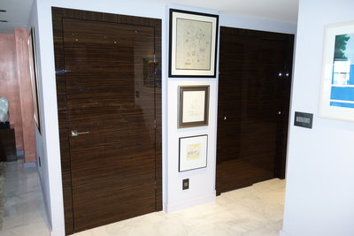 Hallway closets in Glossy Ebony finish