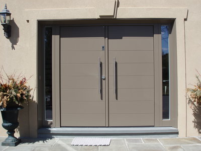 Door model B9 in custom color with fingerprint access