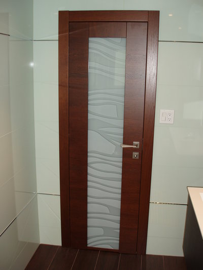 Master Bath door with Magic glass